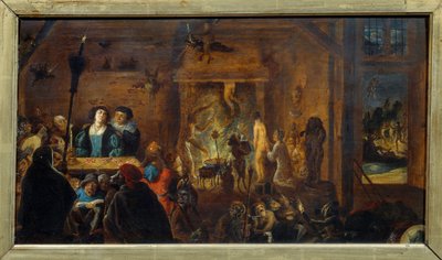 Cena de sábado. Pintura de David II Teniers chamada The Young (1610-1690) Ec. Flam. de David Teniers the Younger