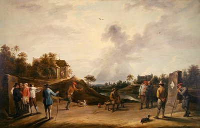 O Concurso de Tiro com Arco e Flecha (óleo sobre tela) de David Teniers the Younger