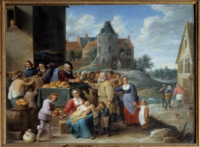 As Sete Obras de Misericórdia Estes são os deveres de caridade a que os cristãos estão sujeitos. Pintura de David Teniers II os jovens (1610-1690) de David Teniers the Younger