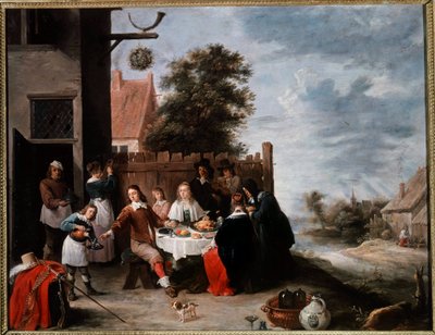 A festa da criança pródiga Pintura por David Teniers II os jovens (1610-1690) de David Teniers the Younger