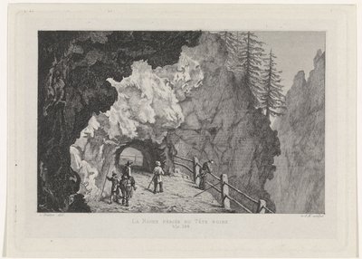 Passagem nas rochas La Roche percée em Tête Noire (título no objeto) de David van der Kellen