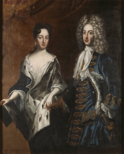 Frederic IV de Holstein Gottorp e Edwige Sophie de Suede - Frederick IV (1671-1702), Duque de Holstein-Gottorp e Duquesa Hedvig Sophia (1681-1708), de Krafft, David, von (1655-1724). Óleo sobre tela de David von Krafft