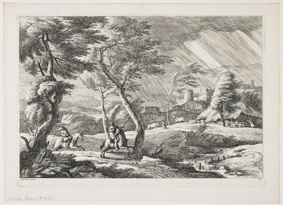 Placa VII, de um conjunto de paisagens, 1743 de Davide Antonio Fossati