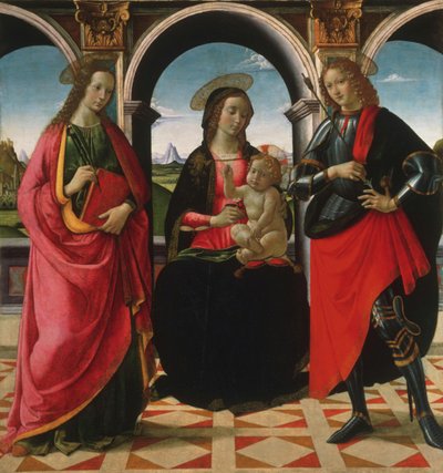 Virgem e Menino, com os Santos Apolónia e Sebastião de Davide Ghirlandaio