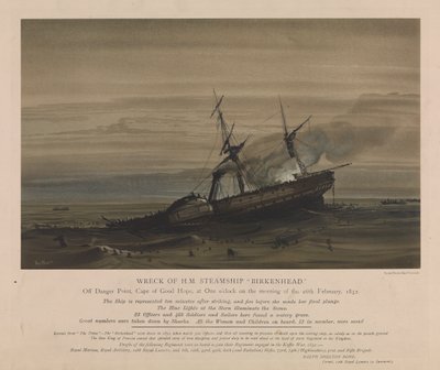 Naufrágio do navio a vapor H.M. "Birkenhead", 26 de fevereiro de 1852 de Day & Son