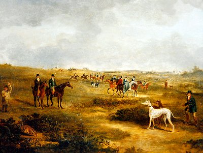 Hare coursing (óleo sobre painel) (ver 451920 para par) de Dean I Wolstenholme