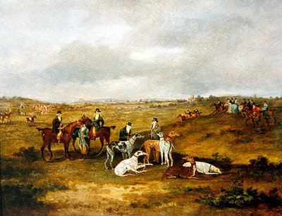 Hare coursing (óleo sobre painel) (ver 451921 para par) de Dean I Wolstenholme