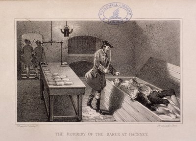 Cena do roubo de um padeiro em Hackney, Londres, c1730 de Dean and Co
