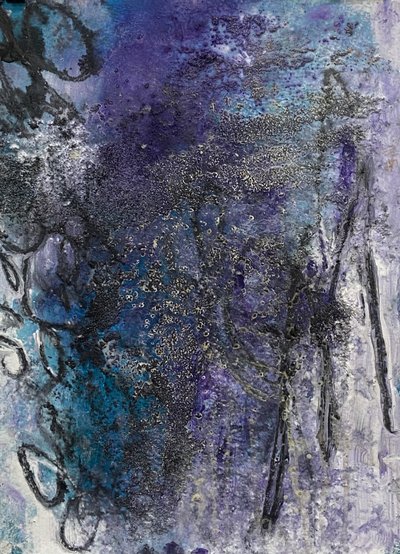 Redemoinhos abstratos em índigo de Deb Chaney