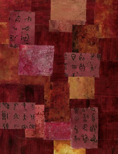 Colagem de escritas asiáticas de Deb Chaney