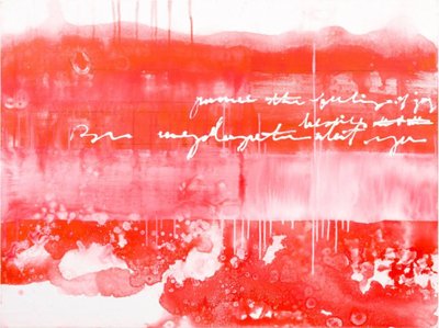 Caligrafia abstrata em vermelho de Deb Chaney