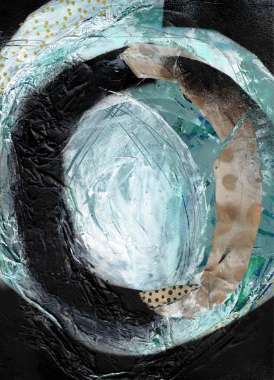 Espiral abstrata em azul-petróleo de Deb Chaney