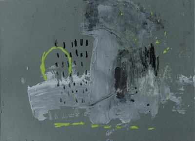 Abstrato em cinzento urbano e néon de Deb Chaney