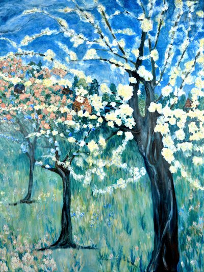 Flores de macieira, 2020 (acrílico sobre tela) de Deborah Eve Alastra