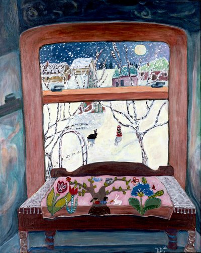 Appliqued, 2022 (acrílico sobre tela) de Deborah Eve Alastra