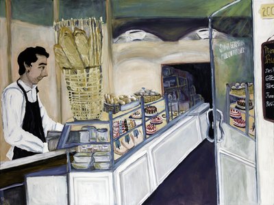 Bakery St. Germain, 2017 (acrílico sobre tela) de Deborah Eve Alastra
