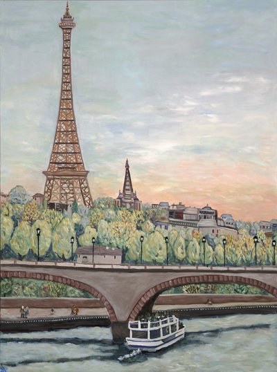 Vista da Torre Eiffel, 2017 (acrílico sobre tela) de Deborah Eve Alastra