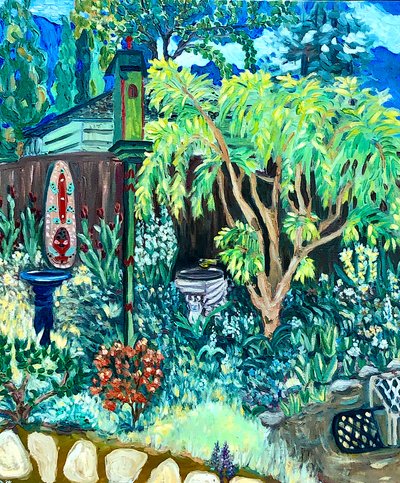 Vista do jardim, 2020 (óleo sobre tela) de Deborah Eve Alastra