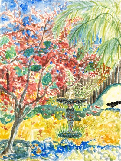 Vista do jardim, 2023 (aguarela) de Deborah Eve Alastra