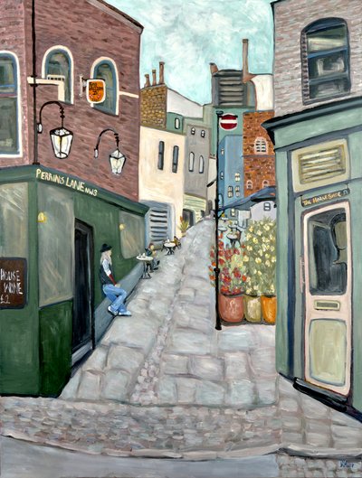 Haunted Pub Hampstead, 2018 (acrílico sobre tela) de Deborah Eve Alastra