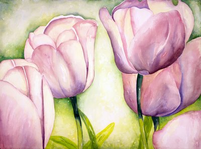 Tulipas de lavanda, 2006 (aguarela) de Deborah Eve Alastra