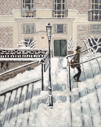 Montmartre Snow, 2017 (acrílico sobre tela) de Deborah Eve Alastra