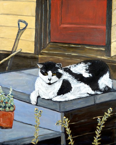 O gato do vizinho, 2020 (acrílico sobre tela) de Deborah Eve Alastra