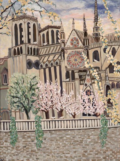 Pombas de Notre Dame, 2018 (acrílico sobre tela) de Deborah Eve Alastra