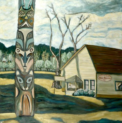 Totem de carvalhos, 2019 (acrílico sobre tela) de Deborah Eve Alastra