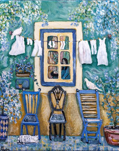 Old Window, 2024 (acrílico sobre tela) de Deborah Eve Alastra
