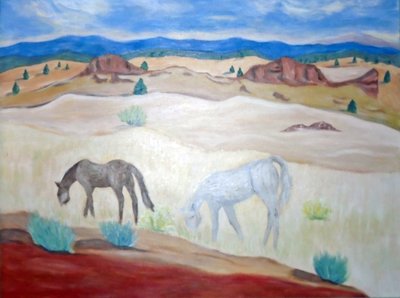 Wild Horses Warm Springs, 2011 (acrílico sobre tela) de Deborah Eve Alastra