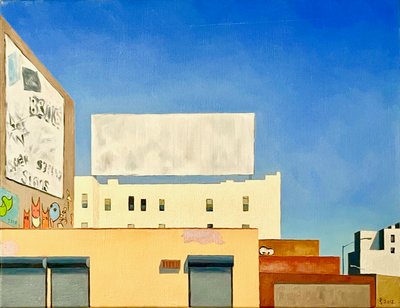 Billboard On Myrtle, 2012 (óleo sobre tela) de Deborah Stevenson