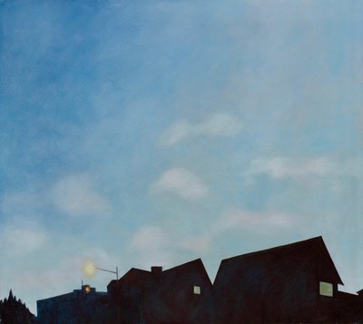 Telhados do crepúsculo, 2003 (óleo sobre tela) de Deborah Stevenson