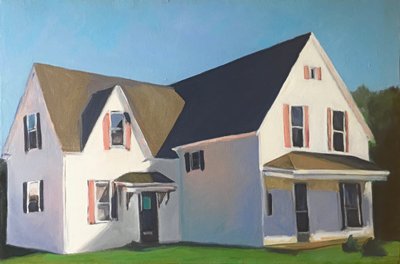 Com o quarto principal, 2000 (óleo sobre tábua) de Deborah Stevenson