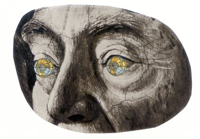 Globe eyes, 2016 (colagem) de Deirdre Kelly