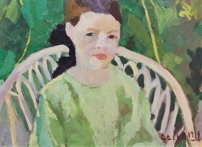 Retrato de uma mulher desconhecida num jardim de Deiva DeAngelis