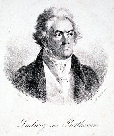 Ludwig van Beethoven (1770-1827) 1824 (litografia) de Deker Deker
