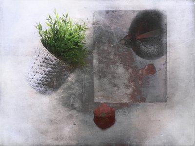 Natureza morta abstrata em verde de Delphine Devos
