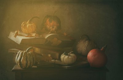 Livros de outono e abóboras de Delphine Devos