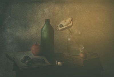 Natureza morta vintage em mesa de Delphine Devos