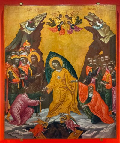 "Descida de Cristo ao Inferno", c. 1710 (têmpera sobre madeira) de Demetrios Phoskalis