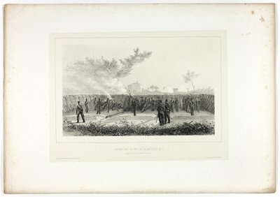 Bateria No.1 abre fogo, de Souvenirs of Italy: Rome Expedition de Denis Auguste Marie Raffet
