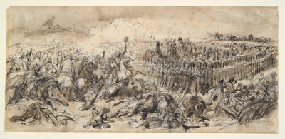 Cena de batalha (Estudo para a 2ª Cavalaria Ligeira que resiste ao massacre dos árabes) de Denis Auguste Marie Raffet