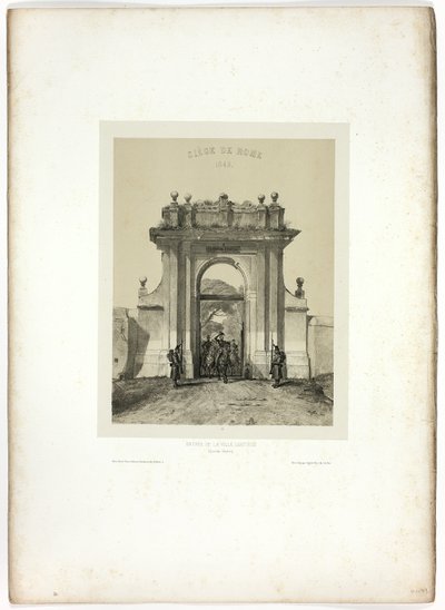 Entrando na Villa Santucci, de Lembranças da Itália: Expedição de Roma de Denis Auguste Marie Raffet