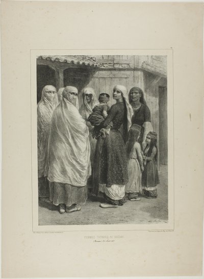 Mulheres tártaras no Baïdar, Crimeia, 26 de agosto de 1837 de Denis Auguste Marie Raffet