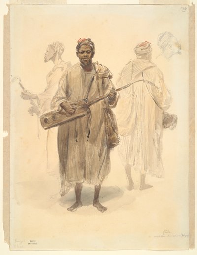 Um músico de rua mouro? Tânger (um músico de rua mouro em Tânger) de Denis Auguste Marie Raffet