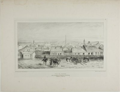Vista de Yassy tirada da varanda do Hotel São Petersburgo, Moldávia, 19 de julho de 1837 de Denis Auguste Marie Raffet