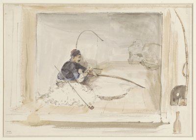 Trabalhador de algodão sentado de Denis Auguste Marie Raffet