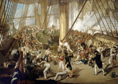 A queda de Horatio Nelson (1758-1805), na Batalha de Trafalgar, a 21 de outubro de Denis Dighton