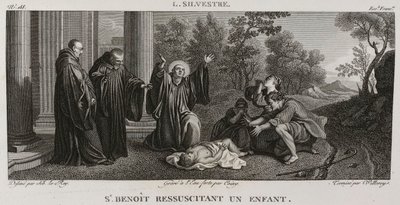 Denis-Sébastien Leroy, Antoine-Claude-François Villerey et Coiny - São Benoît a reanimar uma criança, segundo Louis de Silvestre - 1802-1815 de Denis Sebastien Leroy